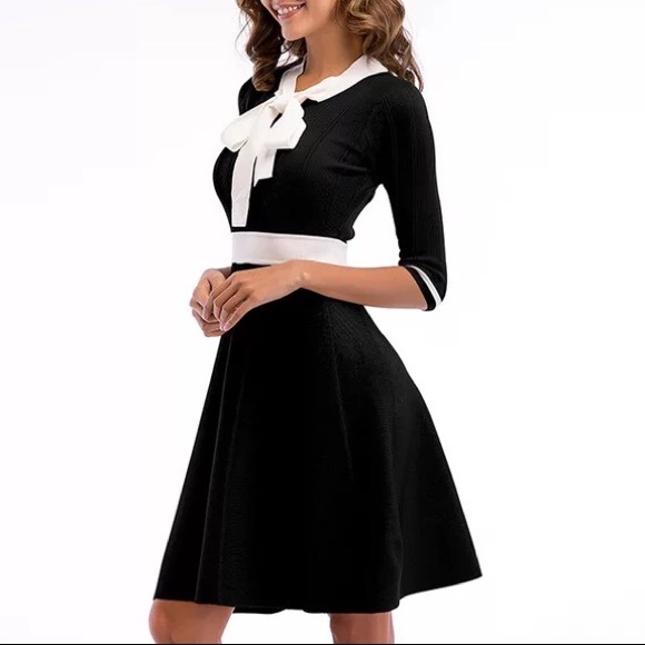 Black and white knitted dress - Picture 4 of 4